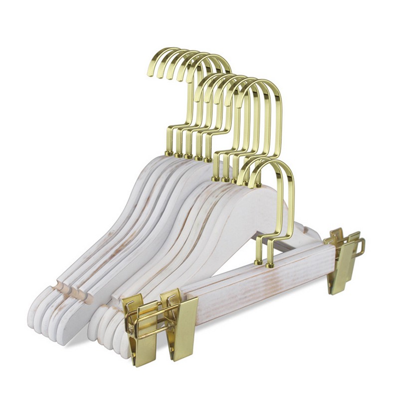 Móc Kẹp Quần Áo Xi Mạ Vàng 32cm ( Bộ 10 Móc)