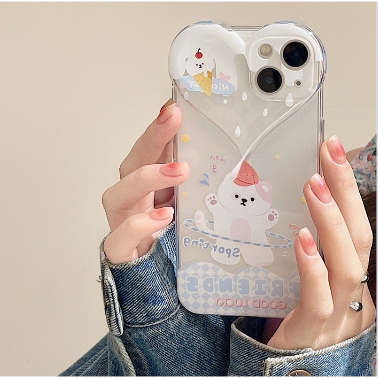 Ốp lưng iphone Ốp Điện Thoại Trong Suốt Hình Gấu Cho Apple 12 6/6splus/7/7plus/8/8plus/x/xr/xs/11/12/13/pro/max/plus/promax Dinuo case