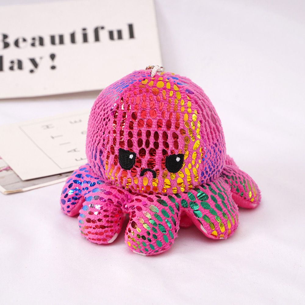 Móc Khóa Hình Bạch Tuộc Nhồi Bông Hai Mặt Thay Đổi Màu Sắc Sáng Tạo