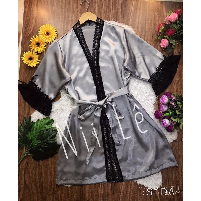 Áo choàng ngủ chất phi lụa mềm,không phải phi bóng cứng rẻ tiền 40-65kg | BigBuy360 - bigbuy360.vn