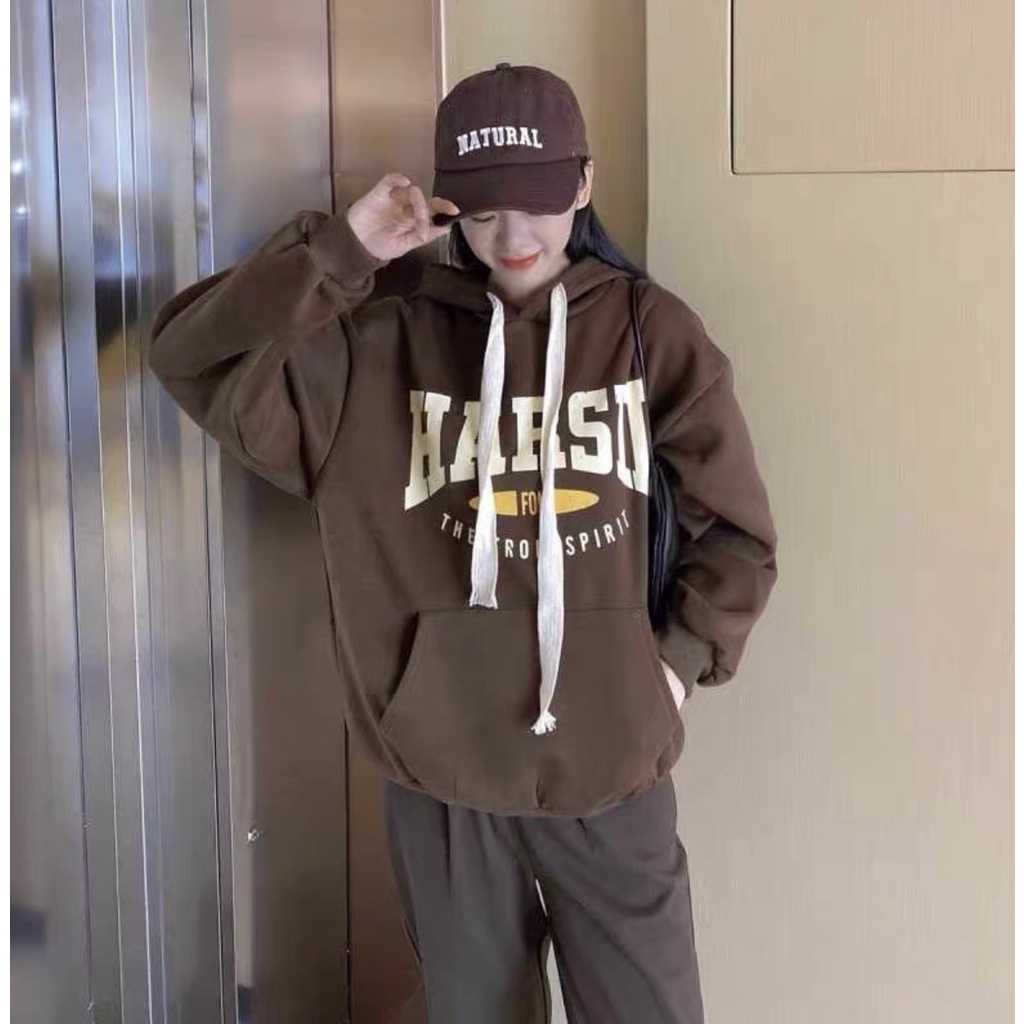 Áo nỉ Hoodie HARSII  Form Rộng, tay phồng nam nữ mặc đều được phong cách trẻ trung đường phố hot hit/ Hường khểnh Shop.