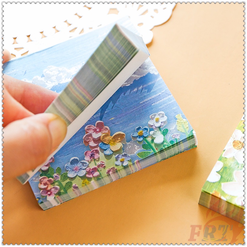 ❀ Giấy Ghi Chú Họa Tiết Tranh Sơn Dầu ❀ Set 100 Tờ Giấy Ghi Chú Nhiều Màu Sắc Dùng Để Ghi Chú / Lập Kế Hoạch