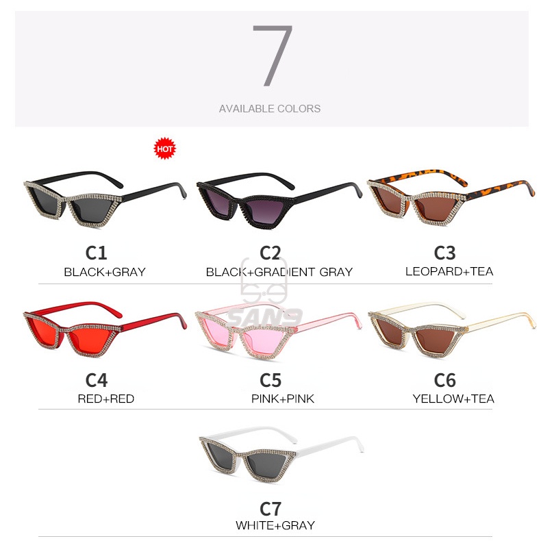 Kính Mát Mắt Mèo Tam Giác Thời Trang Âu Mỹ