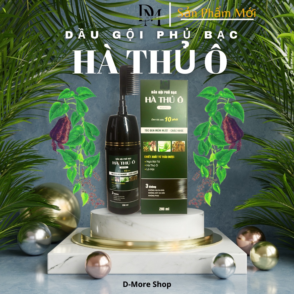 Dầu Gội Phủ Bạc Hà Thủ Ô, Chính Hãng Giúp Ngăn Tóc Bạc Sớm, Phủ Đen Tự Nhiên Chỉ Trong 10 Phút