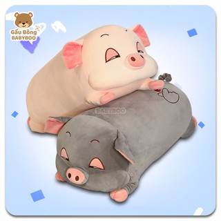 Gấu Bông Heo Hồng Mắt Lim Dim Nằm Ngủ Dễ Thương BABYBOO - Gối Ôm Thú Nhồi Bông Quà Tặng Yêu Thương
