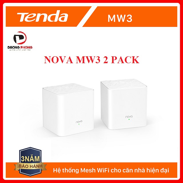 Bộ Wifi Mesh không dây Tenda Nova MW3 ( 2 pack) chính hãng - BH36Tháng