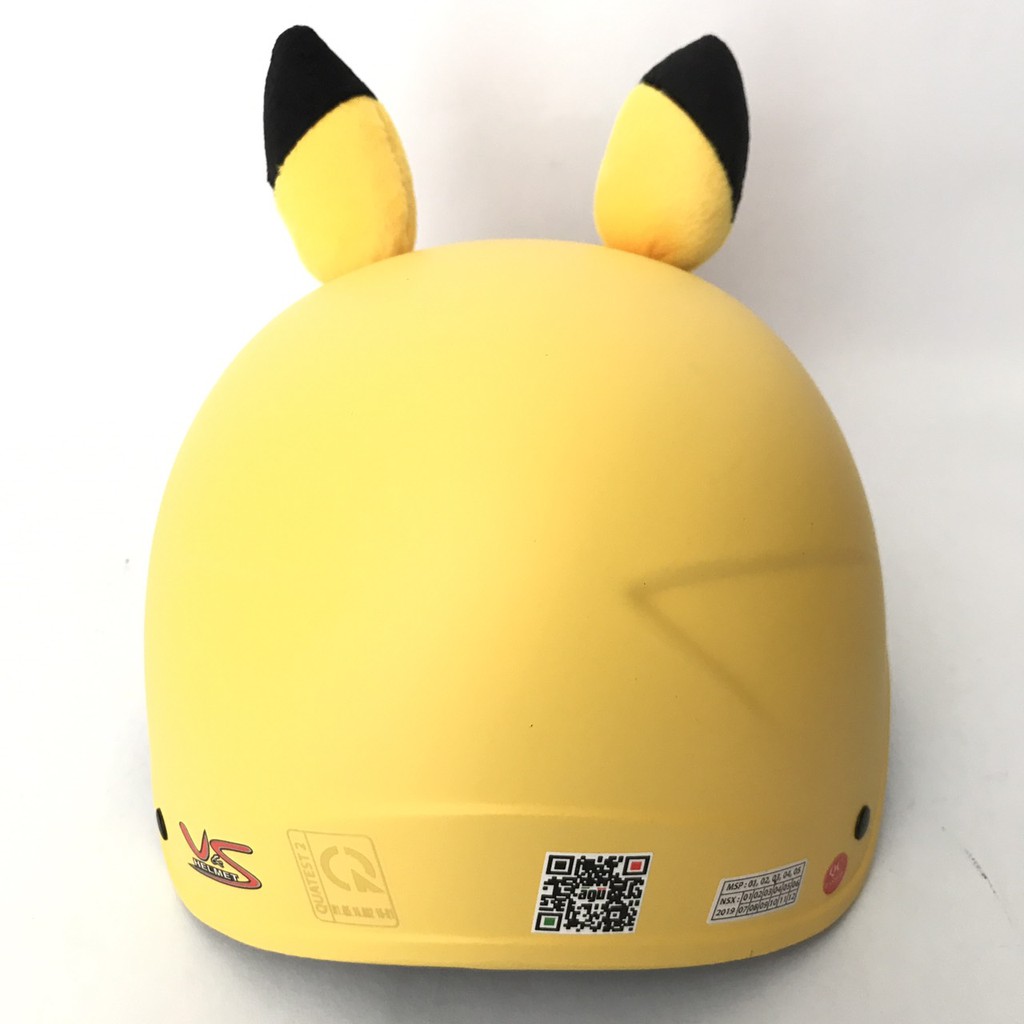 Mũ bảo hiểm nửa đầu trẻ em siêu xinh - Dành cho bé từ 3 đến 6 tuổi - VS103S - Pikachu vàng