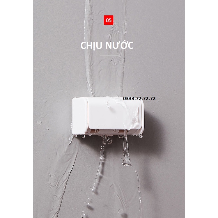 Móc treo bàn chải đánh răng dán tường, kệ để bàn chải đánh răng Phong Cách Hiện Đại, Tối Giản