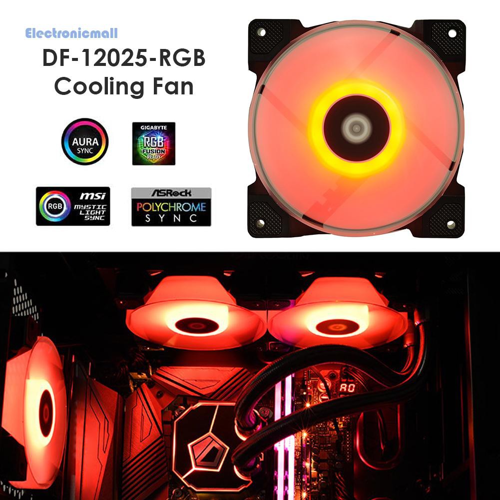 ID-COOLING DF-12025-RGB PWM PC Case Fan 120mm Addressable RGB Cooling Fan꒪NICE