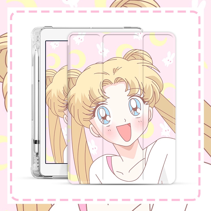 Ốp Máy Tính Bảng Mềm Hình Cinnamoroll Dễ Thương Có Khe Đựng Bút Chì Cho iPad Gen10 7 / 8 / 9 Air4 / Air5 Pro11 "2022 mini