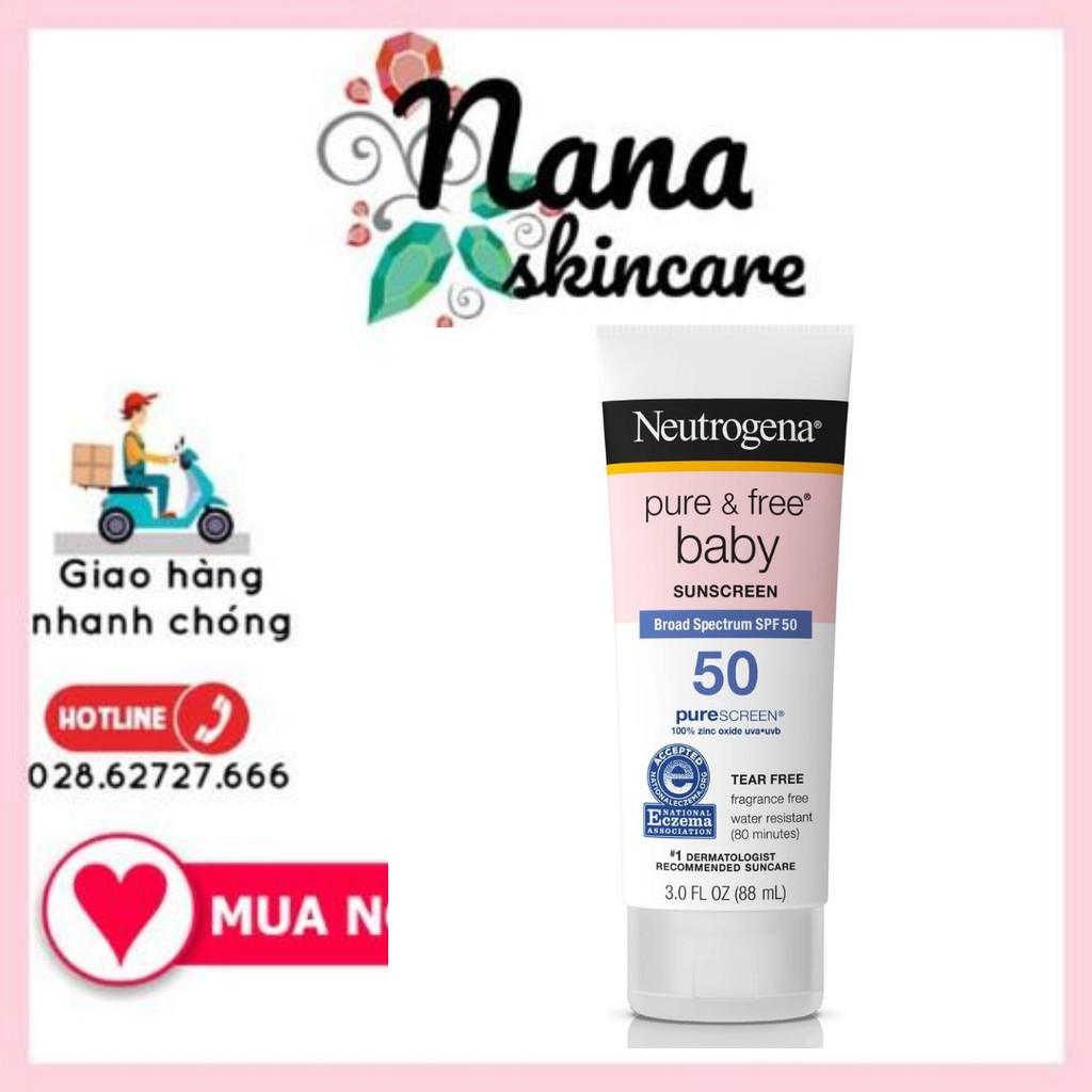 Kem Chống Nắng Neutrogena Pure & Free Baby Sunscreen Broad Spectrum SPF 50 (88ml)