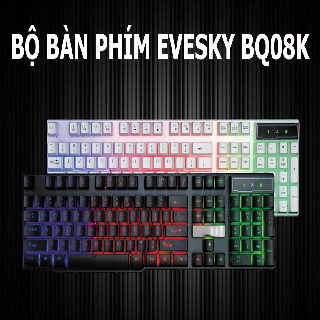 [FREESHIP] Bàn phím máy tính Giả Cơ EVESKY BQ08K, Bàn Phím Chơi Game Chuyên Dụng