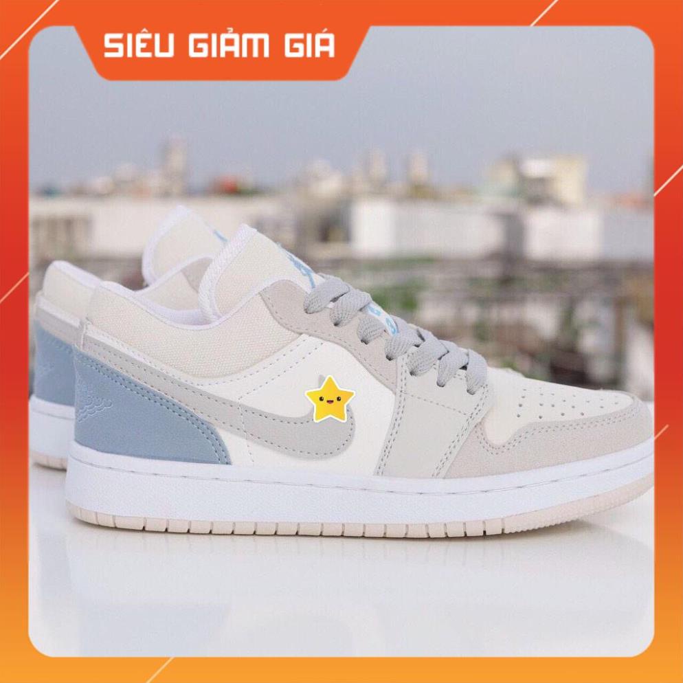 Giày Nike Air Jordan 1 JD1 Low Paris Xám Gót Xanh Thể Thao Cổ Thấp Cao Cấp 2021 G06 K8 hieuan