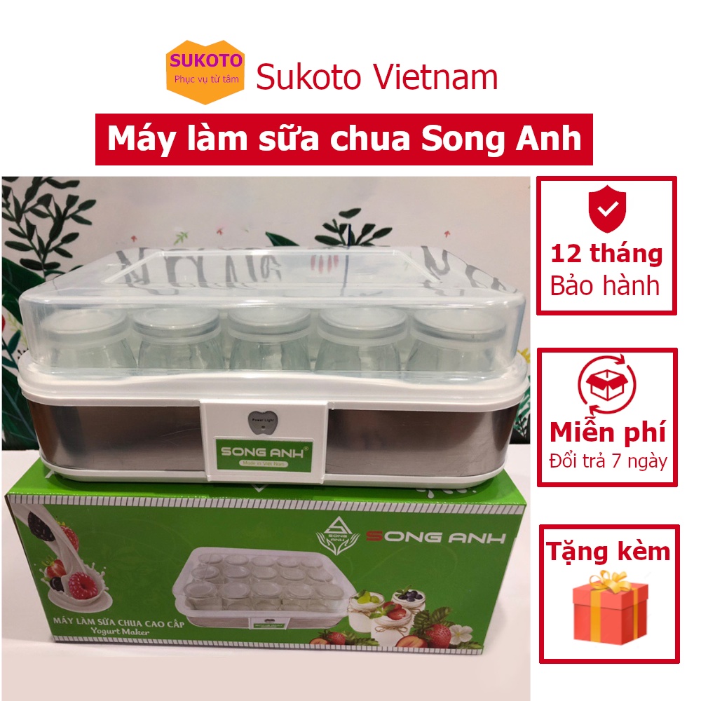 Máy làm sữa chua Song Anh 15 cốc thủy tinh máy ủ sữa chua nhanh ổn định an toàn tiện lợi