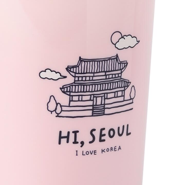 Bình Nước Giữ Nhiệt ARTBOX Hàn Quốc In Biểu Tượng Seoul Màu Hồng