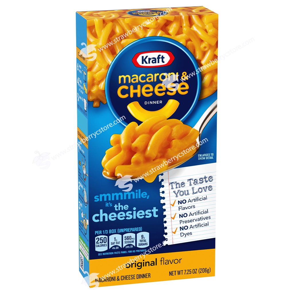 Nui Phô Mai Kraft Original Mac N Cheese Macaroni & Cheese Dinner, Hộp 206g