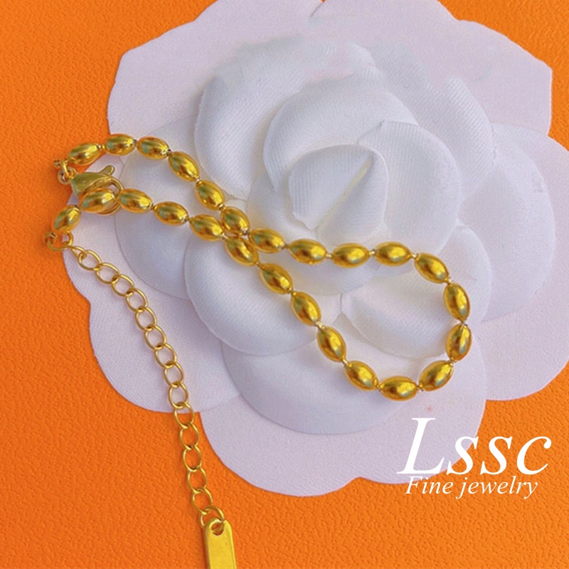 Vòng tay titan Lắc tay nữ không gỉ mạ vàng 18k thiết kế đơn giản phong cách thời trang thanh lịch mẫu mới 2022