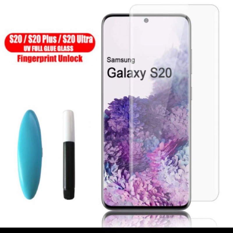 Kính cường lực full keo UV Sam Sung S20/S20 plus/S20 Ultra/Note 20/Note 20 Ultra trong suốt
