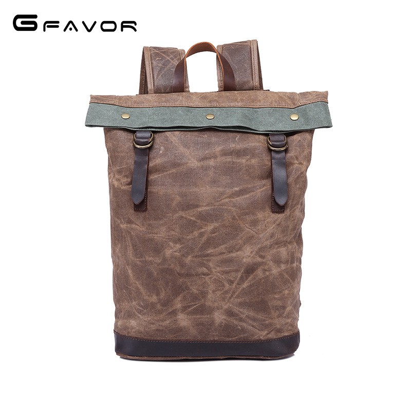 G-Favor Balo vải canvas phối da bò cao cấp - Mẫu 2325
