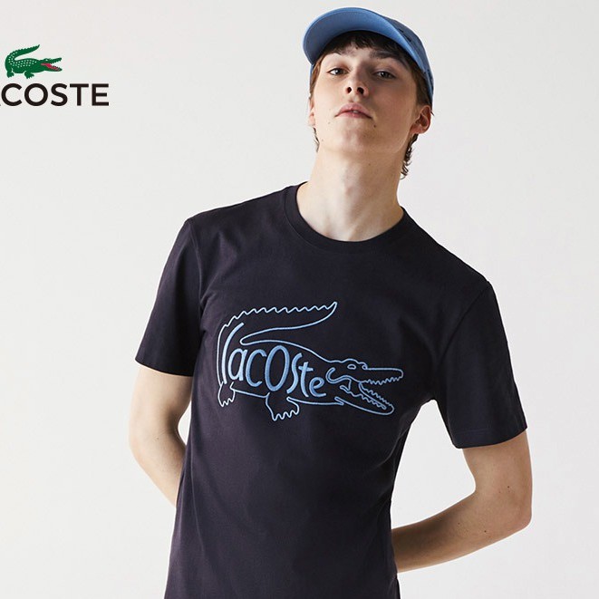 Áo thun tay ngắn  thêu hình cá sấu size S-5XL thời trang cho nam