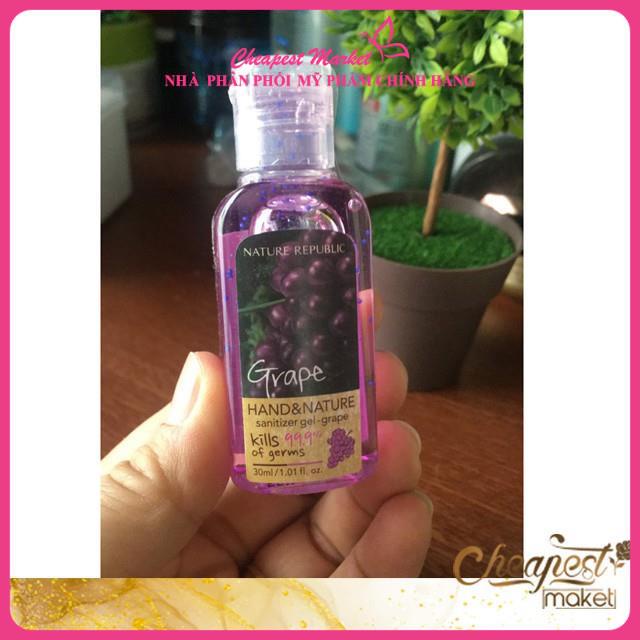 Gel rửa tay khô sát khuẩn không gây nhờn rít, khô da khi sử dụng Nature Republic-30ml