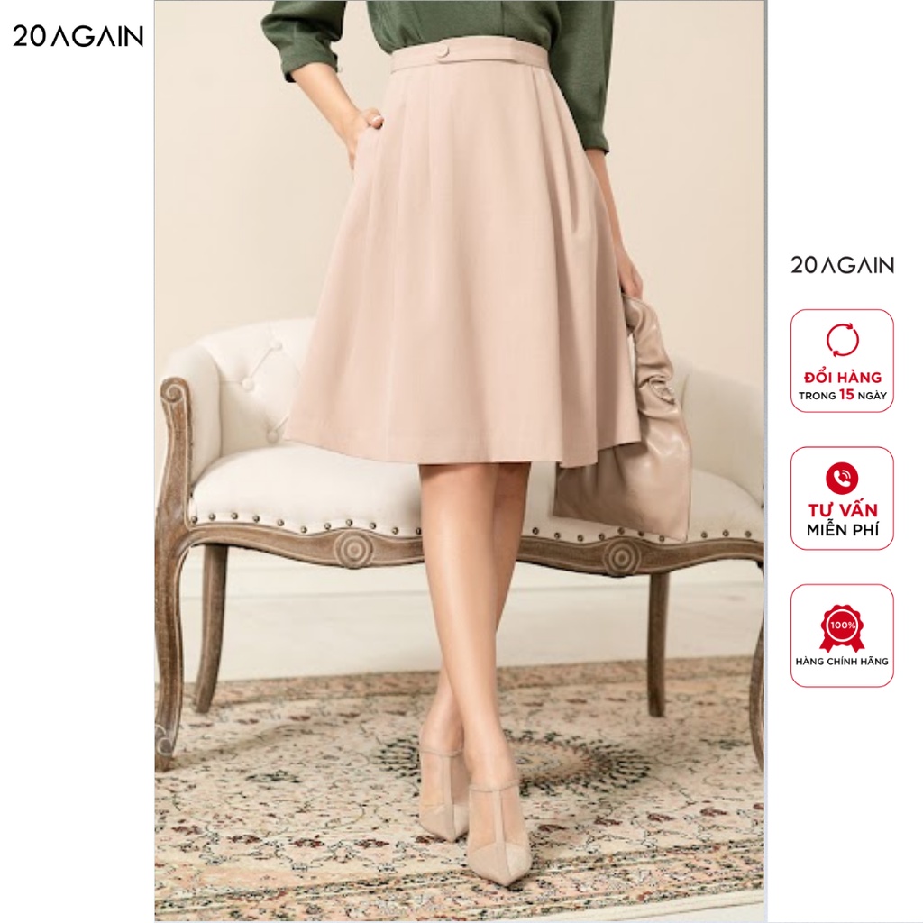 [Mã WABR20AG15 giảm 10% đơn 99K] Chân Váy Xòe công sở Peplum 20AGAIN JXA1068 | BigBuy360 - bigbuy360.vn