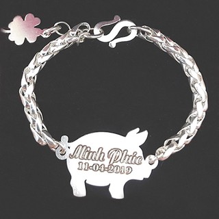 Lắc tay cho bé Bạc BSJ con giáp theo yêu cầu