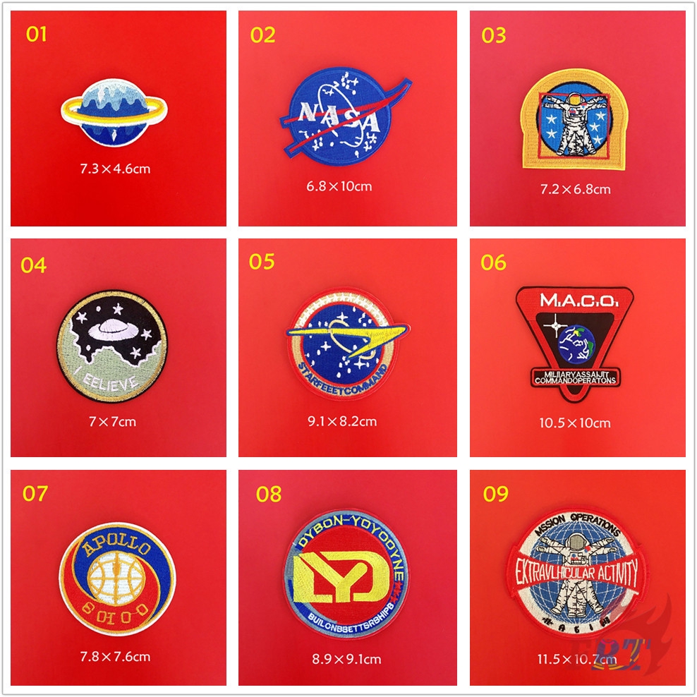 Miếng thêu họa tiết NASA dùng trang trí quần áo độc đáo（☸ NASA - Astronaut & Space Iron-on Patch ☸ ）（NASA - Series 02）