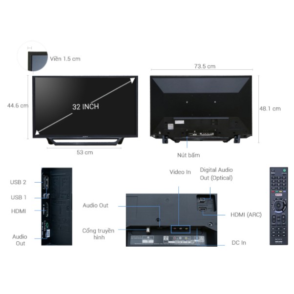 Tivi Internet 32 inch Sony KDL-32W600D