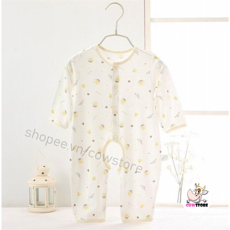 Body mặc bỉm tay dài cho bé sơ sinh chất Cotton siêu thoáng cho trẻ sơ sinh