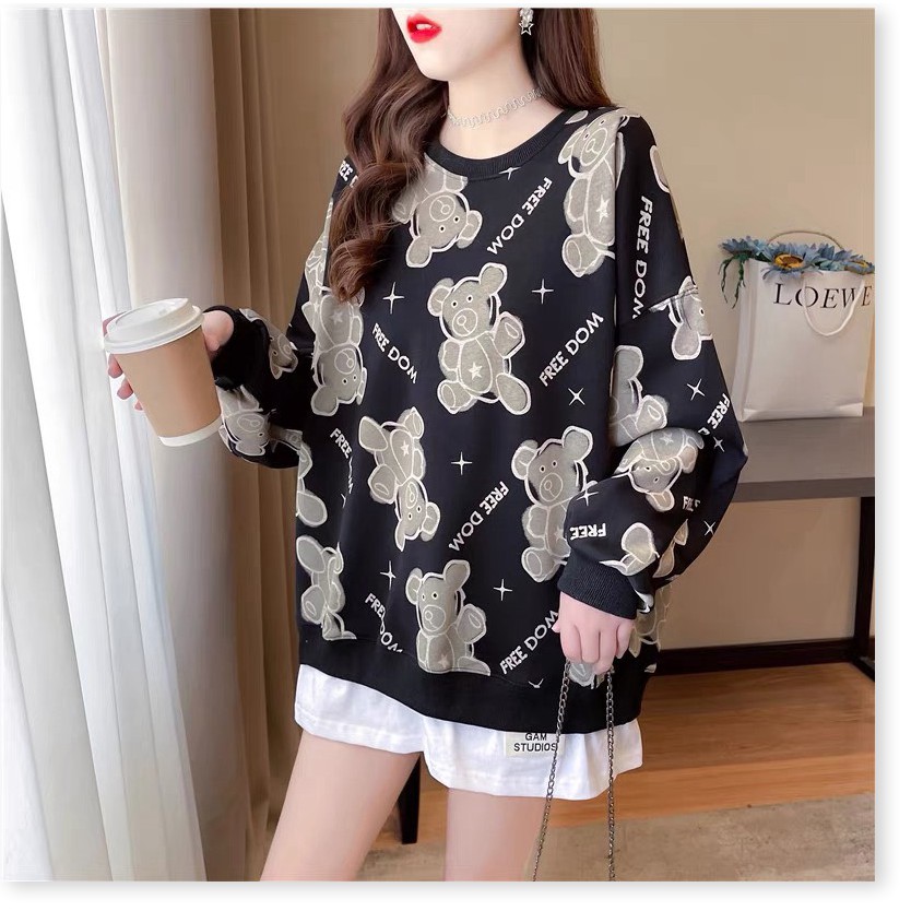 ÁO KHOÁC HOODIE NŨ PHỐI HỌA TIẾT GẤU TEDDY 3D THỜI TRANG HÀN ĐẸP TINH TẾ