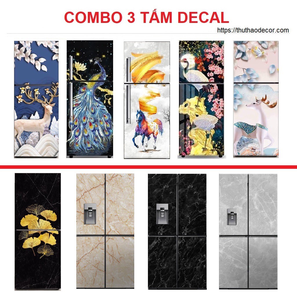 COMBO 3 MẶT GIỐNG NHAU - Decal dán kín tủ lạnh (PHẦN 3)