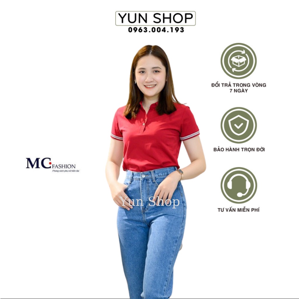 Áo Phông Nữ, Áo Phông Polo Thời Trang Chuẩn Hãng MC fashion Đẹp Họa Tiết Kẻ Viền Đẹp, Đủ Size Để Chọn Đồng PHục