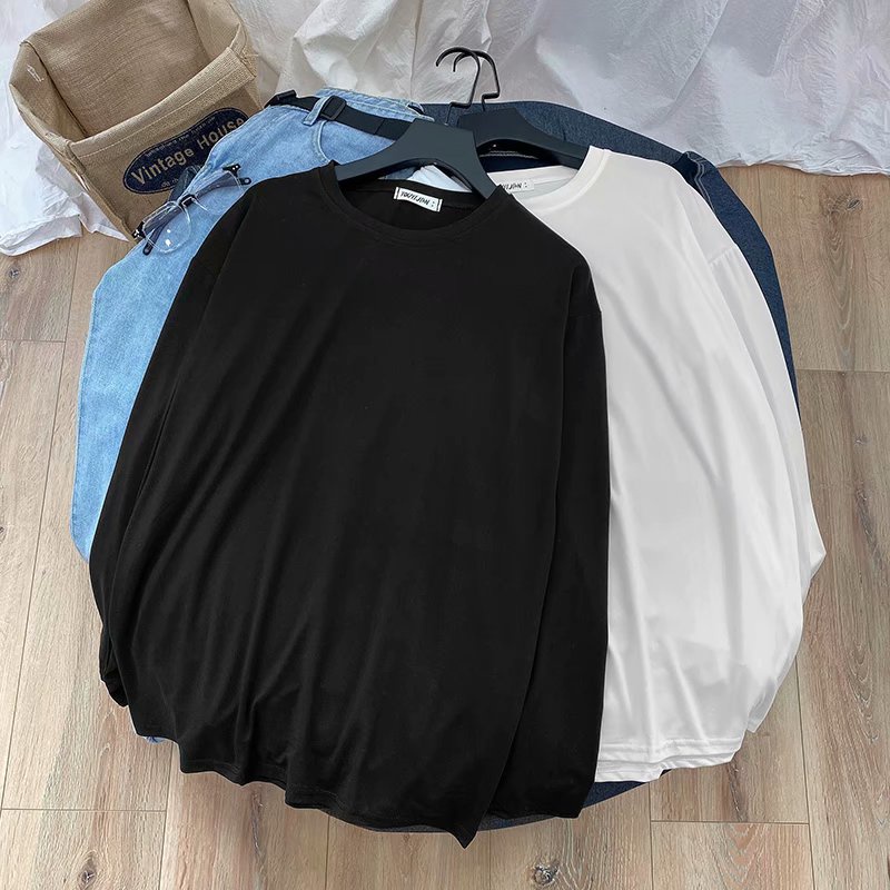 Áo thun tay dài màu sắc đơn giản dành cho nam và nữ
