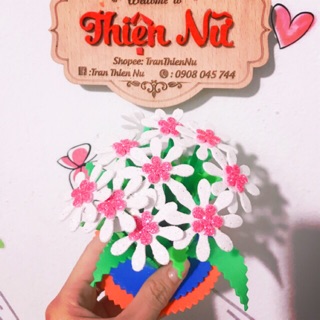 Order Chậu hoa kim tuyến 8 cánh - đồ chơi mầm non tự làm
