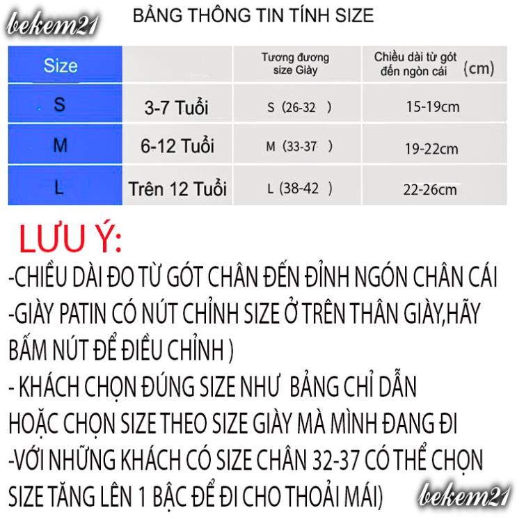 Giày Patin Phát Sáng 8 bánh xe hàng cao cấp giày tặng kèm 13-20 món phụ kiện bảo hộ (Giá Sốc)