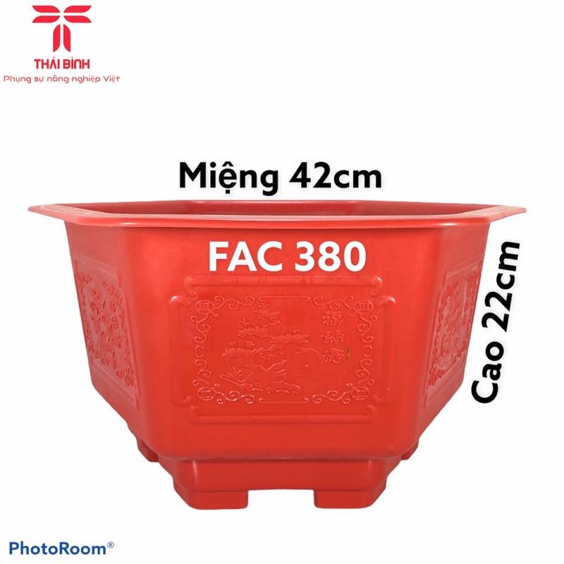 Chậu nhựa trồng cây Lục Giác Đỏ FAC 380 GIÁ TẠI XƯỞNG (Loại nhất)-Chậu Nhựa Thái Bình