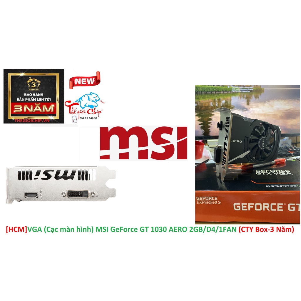 [HCM]VGA (Cạc màn hình) MSI GeForce GT 1030 AERO 2GB/D4/1FAN (CTY Box-3 Năm) | BigBuy360 - bigbuy360.vn