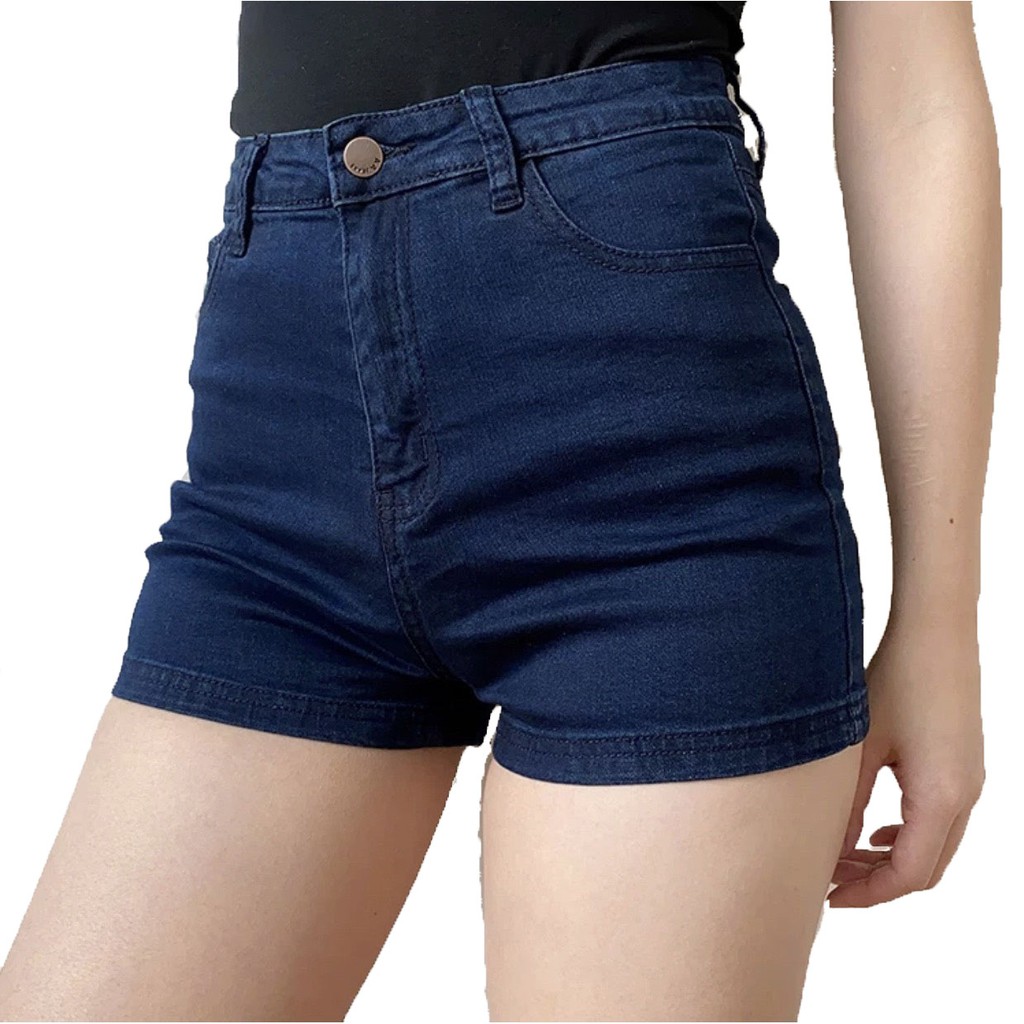 Quần Short size đại Big Size màu xanh đậm, lưng cao, co dãn mạnh