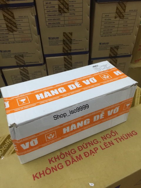 Băng dính niêm phong hàng hoá,băng keo in chữ “Hàng Dễ Vỡ” (màu cam Shopee)