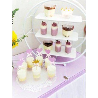 (CÓ SẴN) Kệ đựng bánh Cupcake, đựng bánh trang trí bàn tiệc, giá bánh 3 tầng, kệ bánh hình tròn trắng đường kính 45cm