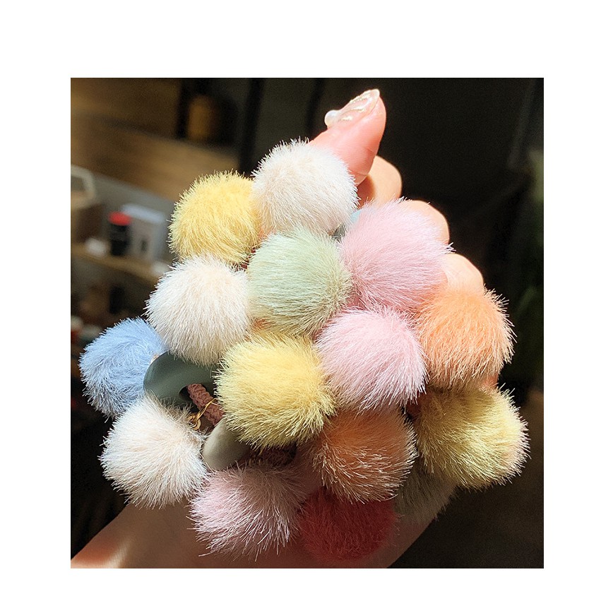 CT105 Cột tóc cục bông màu sắc hot