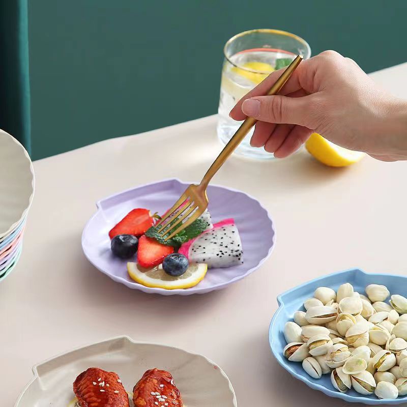Bộ 10 Đĩa Ăn 15cm Hình Vỏ Sò Bằng Nhựa Lúa Mì