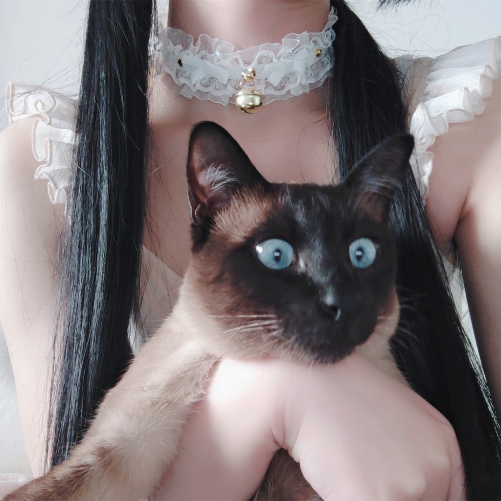 Vòng Cổ Choker Ren Đính Chuông / Nơ Dễ Thương Có Thể Điều Chỉnh Phong Cách Gothic Cho Nữ