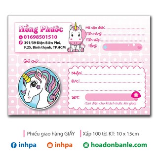 Phiếu ship hàng Ngựa Pony (400 tờ)