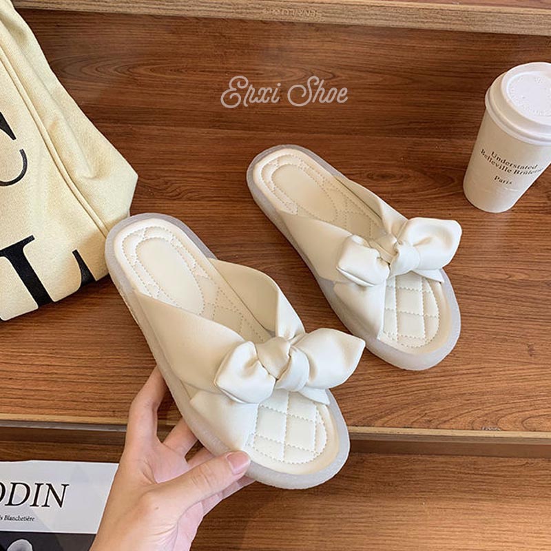 Dép Nữ Đế Mềm Đính Nơ Thời Trang