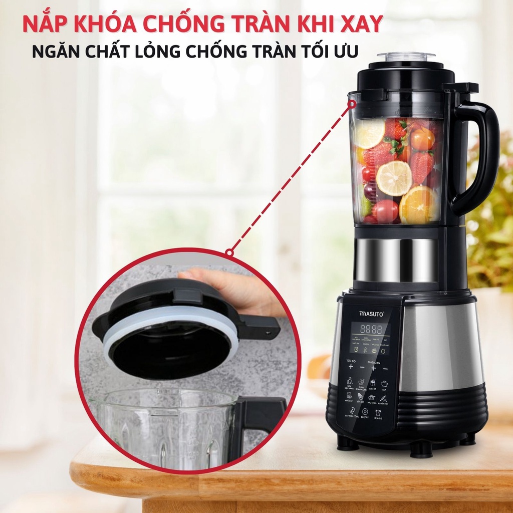 Máy Xay Nấu Sữa Hạt MASUTO Đa Năng 1.75L , xay sinh tố, thực phẩm , rau củ quả , thức ăn dặm cho bé ,nghiền đá MS-GALAXY