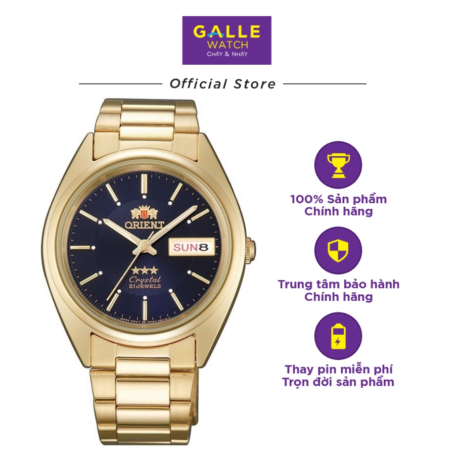 Đồng hồ cơ nam Orient FAB00004D9 mặt kính cứng chống va đập, chống nước 3ATM, dây thép không gỉ cao cấp chính hãng