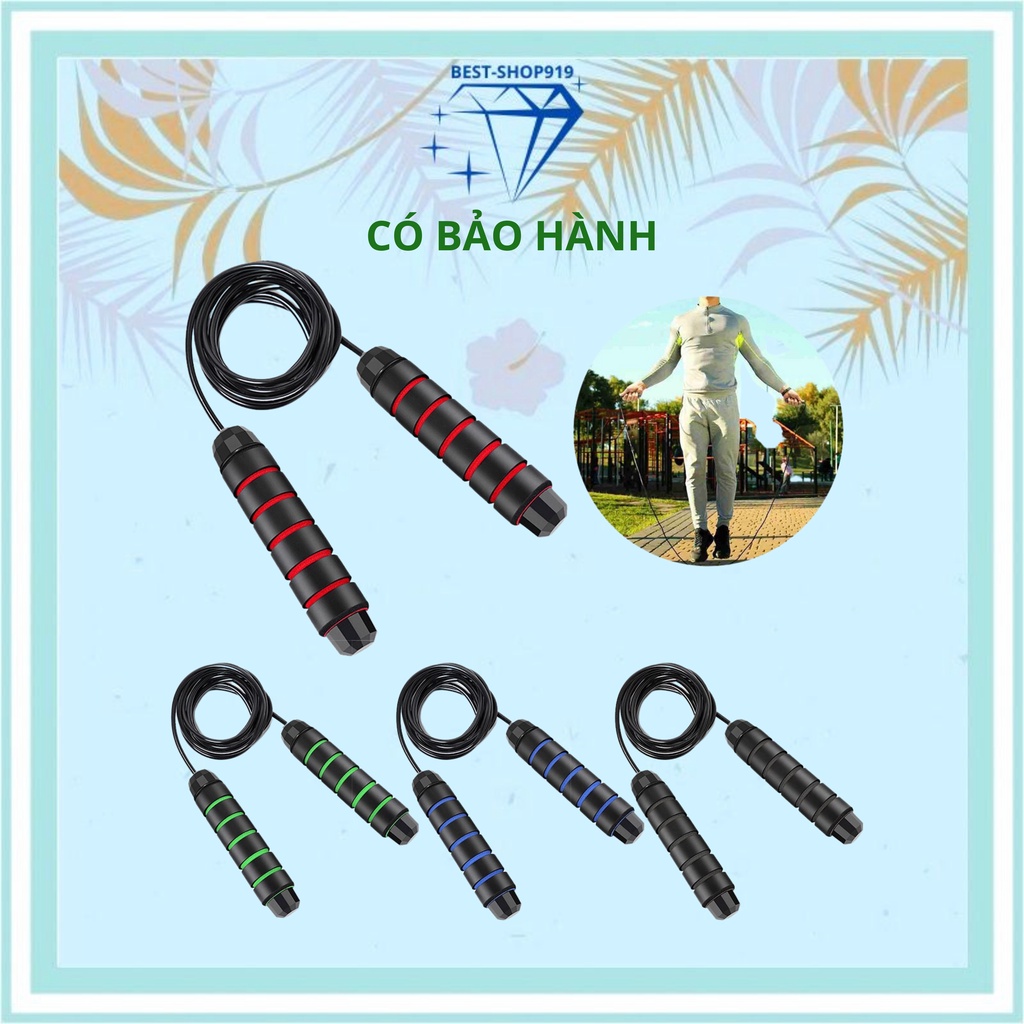 Dây nhảy giảm cân đốt mỡ bụng lõi thép đàn hồi có tạ 2.7m tập thể dục gym muay thái tại nhà