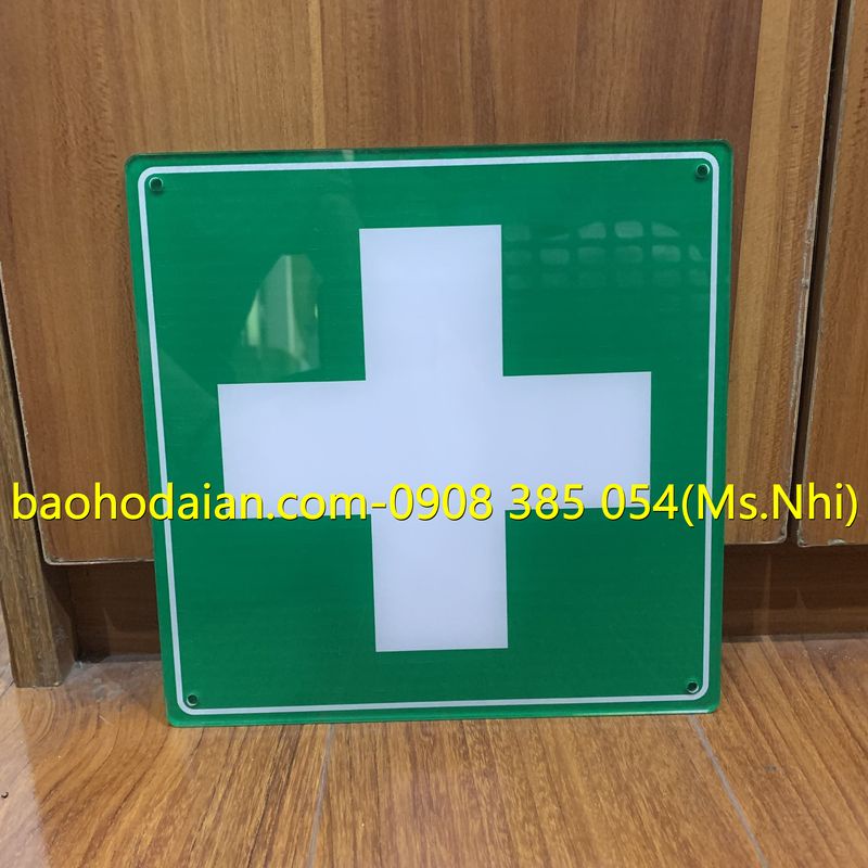 Biển báo sơ cấp cứu chất liệu mica KT20x20cm- First aid kit